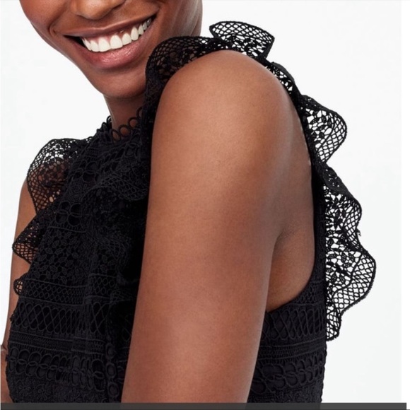 J. Crew Cap-Sleeve Ruffle Dress In Mixed Lace Size 2 - Picture 2 of 9